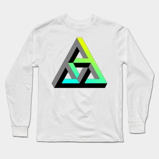 Even more impossible triangle with cyan to yellow gradient Long Sleeve T-Shirt